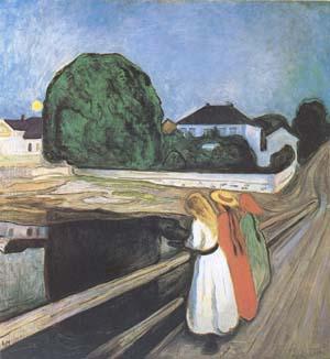 Edvard Munch Girls on a Bridge (mk09) oil painting image